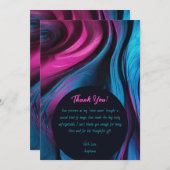 Dank u-Modern Abstract -Blauw en Roze- Kaart (Voorkant / Achterkant)