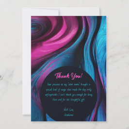 Dank u-Modern Abstract -Blauw en Roze- Kaart