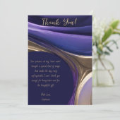 Dank u-Modern Abstract - Blauw, Paarse en Goud Kaart (Staand voorkant)