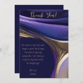 Dank u-Modern Abstract - Blauw, Paarse en Goud Kaart (Voorkant / Achterkant)