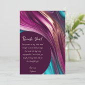 Dank u-Modern Abstract -Magenta Turquoise Gold- Kaart (Staand voorkant)