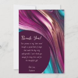 Dank u-Modern Abstract -Magenta Turquoise Gold- Kaart