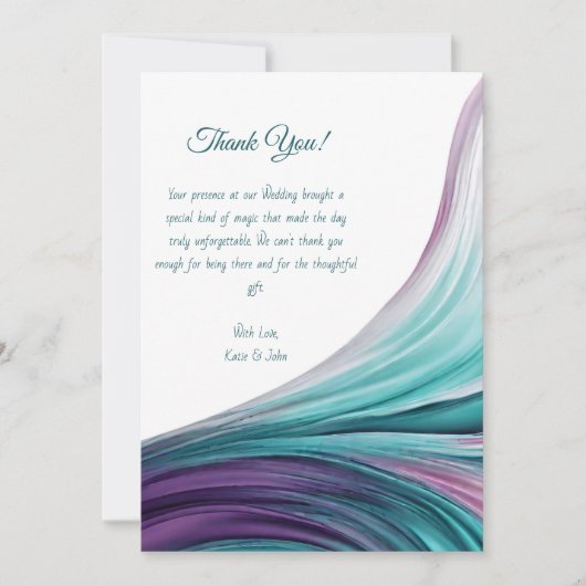 Dank u-Modern Abstract -Paarse en Blauwgroen- Kaart (Voorkant)