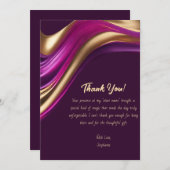 Dank u-Modern Abstract -Paarse en gouden- Kaart (Voorkant / Achterkant)