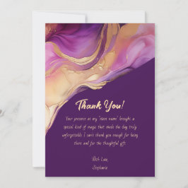 Dank u-Modern Abstract Paarse Roze en Goud- Kaart