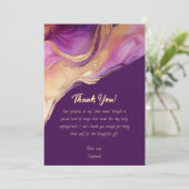 Dank u-Modern Abstract Paarse Roze en Goud- Kaart (Staand voorkant)