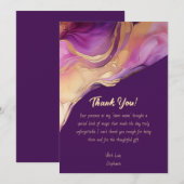 Dank u-Modern Abstract Paarse Roze en Goud- Kaart (Voorkant / Achterkant)