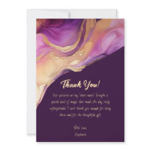 Dank u-Modern Abstract Paarse Roze en Goud-