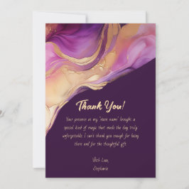 Dank u-Modern Abstract Paarse Roze en Goud- Kaart