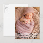 Dank u Modern Baby Geboorte Briefkaart (Voorkant / Achterkant)