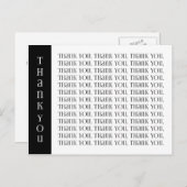 Dank u Modern Black and White Words Briefkaart (Voorkant / Achterkant)