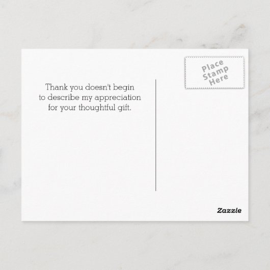 Dank u Modern Black and White Words Briefkaart (Achterkant)