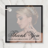 Dank u Modern Black Photo Vrijgezellenfeest Bedankjes Labels (Voorkant)