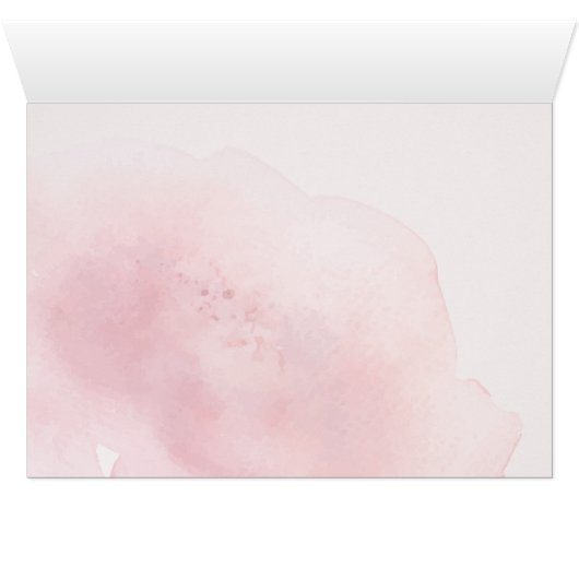 Dank u - Modern Blush Pink Waterverf (Binenzijde Horizontaal (Onderkant))
