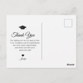 Dank u modern chic script foto afstuderen briefkaart (Achterkant)