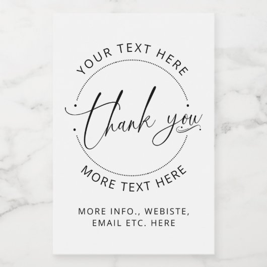 Dank u Modern Creëer Uw Eigen Kleine Bedrijf Voedselcontainer Etiket (Enkel label)