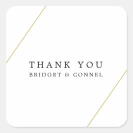 Dank U Modern Geometrisch Gouden Bruiloft Vierkante Sticker