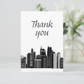 Dank u Modern Graphic CityScape City Bedankkaart (Staand voorkant)