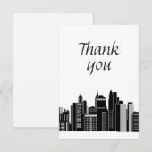 Dank u Modern Graphic CityScape City Bedankkaart (Voorkant / Achterkant)