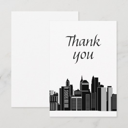 Dank u Modern Graphic CityScape City Bedankkaart (Voorkant / Achterkant)