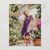 dank u modern handschrift 2 foto ' s afstuderen briefkaart (Voorkant)