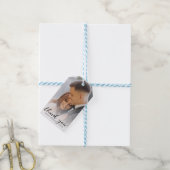 Dank u, modern handschrift, bruiloft vervaagde fot cadeaulabel (Met Touw)