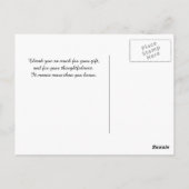 Dank u Modern Monogram Mint White Quatrefoil Briefkaart (Achterkant)