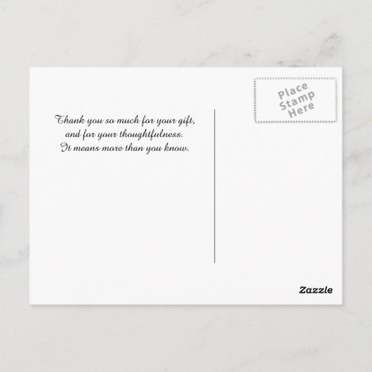 Dank u Modern Monogram Mint White Quatrefoil Briefkaart (Achterkant)