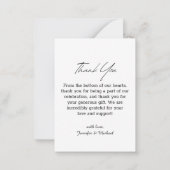 dank u modern script 5 foto's collage bruiloft notitiekaartje (Achterkant)