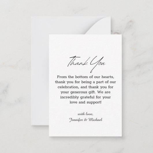 dank u modern script 5 foto's collage bruiloft notitiekaartje (Achterkant)