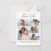 dank u modern script 5 foto's collage bruiloft notitiekaartje (Voorkant)