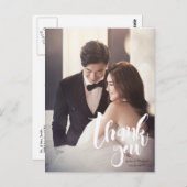 Dank u, Modern, Script · Foto, Namen & datum Briefkaart (Voorkant / Achterkant)