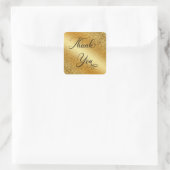 dank u modern script , gouden glitters achtergrond vierkante sticker (Tas)