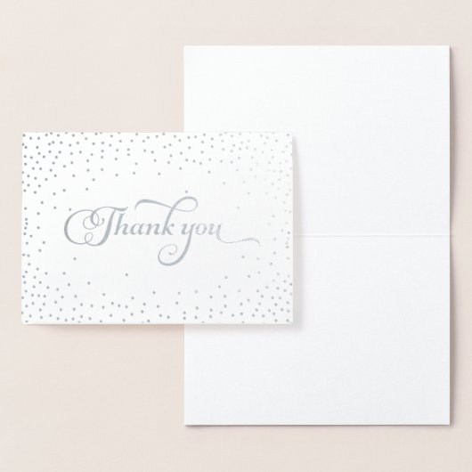 Dank u Modern Silver Foil Confetti Stippen Folie Kaarten (Display)