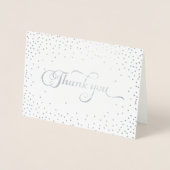 Dank u Modern Silver Foil Confetti Stippen Folie Kaarten (Voorkant)