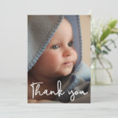 Dank u Modern Vertical Baby Foto geboorte Aankondiging (Staand voorkant)