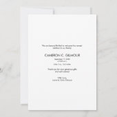 Dank u Modern Vertical Baby Foto geboorte Aankondiging (Achterkant)