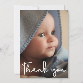 Dank u Modern Vertical Baby Foto geboorte Aankondiging