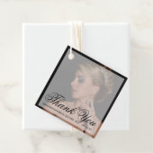 Dank U Modern Zwart Foto Bruidsdouche Bedankjes Labels (In situ)