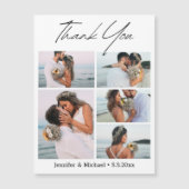 dank u moderne 5 foto's collage bruiloft magneet (Voorkant)