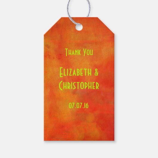 Dank u Moderne Abstracte schilderijen in het Oranj Cadeaulabel (Voorkant)