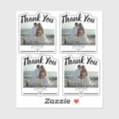 Dank u moderne bruiloft foto zwart vinyl sticker (Vel)