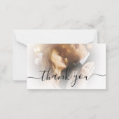 Dank u moderne bruiloft vervaagde foto notitiekaar notitiekaartje (Voorkant)