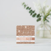 DANK U moderne chic glam luxe roos gouden glitter Vierkante Visitekaartje (Staand voorkant)