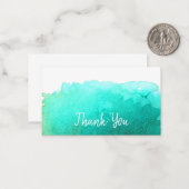 Dank U moderne eenvoudige blauwe waterverf kunst Notitiekaartje (Voorkant / Achterkant in situ)