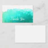Dank U moderne eenvoudige blauwe waterverf kunst Notitiekaartje (Voorkant / Achterkant)