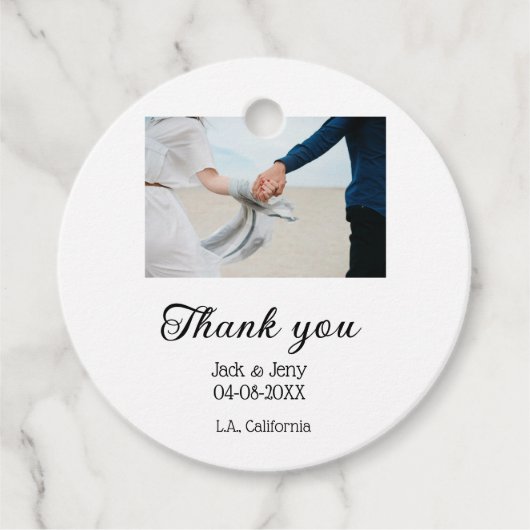 Dank u moderne eenvoudige bruiloft paar naam beric bedankjes labels (Voorkant)