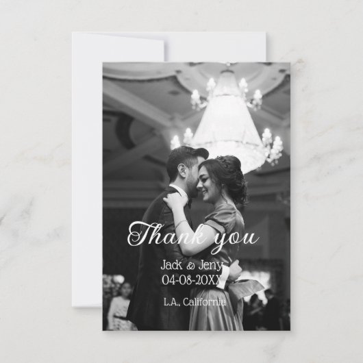 Dank u moderne eenvoudige bruiloft paar naam beric bedankkaart (Voorkant)