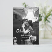 Dank u moderne eenvoudige bruiloft paar naam beric bedankkaart (Staand voorkant)
