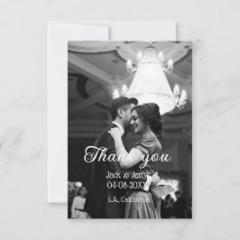 Dank u moderne eenvoudige bruiloft paar naam beric bedankkaart
